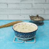 Iranian Indigo & White Series Ceramic Serving Bowls (7 Inch - 950 ml) (Pack of 2)