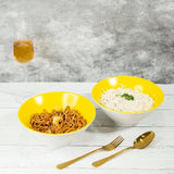 Sesame Matt Yellow Pastel Trumpet Ceramic Serving Bowl (8.2 Inch - 1150 ml)