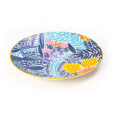 Artistic Colorful Blue 8.5 Inch Round Ceramic Plates (Set of 6)