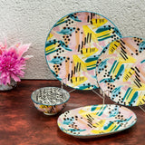 Artistic Colorful 8.5 Inch Ceramic Plates (Set of 6)