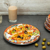 Persian Blossoms 8.5 Inch Ceramic Plate (Orange Flowers) (Pack of 6)