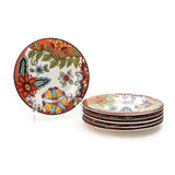 Persian Blossoms 8.5 Inch Ceramic Plate (Orange Flowers) (Pack of 6)