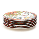 Persian Blossoms 8.5 Inch Ceramic Plate (Orange Flowers) (Pack of 6)