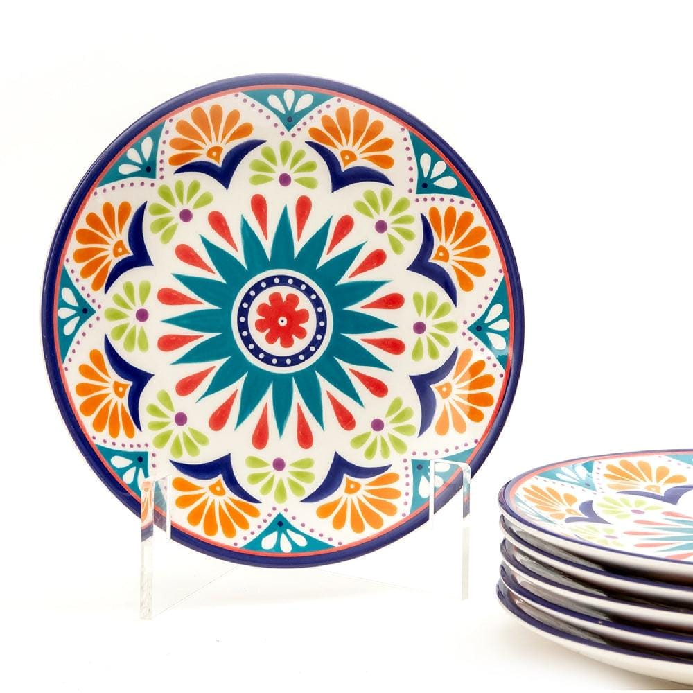 Tribal Dominos 8.5 Inch Ceramic Plate (Pack of 6)