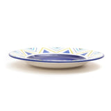 Folksy 8.5 Inch Ceramic Plate (Blue & White Triangles) (Pack of 6)