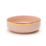 Urbane Select Class Glossy Baby Pink with Gold Lining Bone China Ceramic Bowl (8 Inch - 1300 ml)