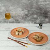 Matte Pastel Shallow 8 Inch Ceramic Plate (Sesame Series Matt Amber) (Pack of 2)