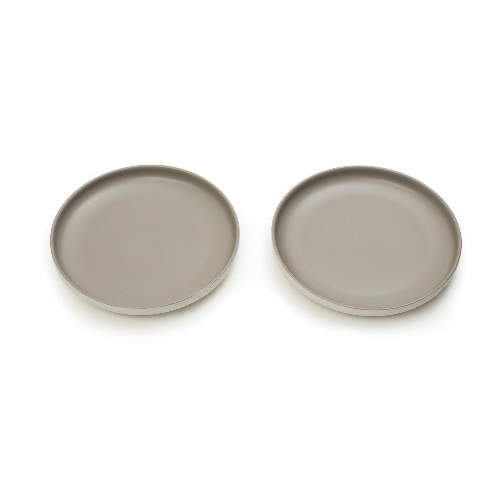 Matte Pastel Shallow 8 Inch Ceramic Plate (Sesame Series Matt Gray) (Pack of 2)