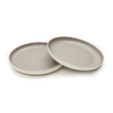 Matte Pastel Shallow 8 Inch Ceramic Plate (Sesame Series Matt Gray) (Pack of 2)