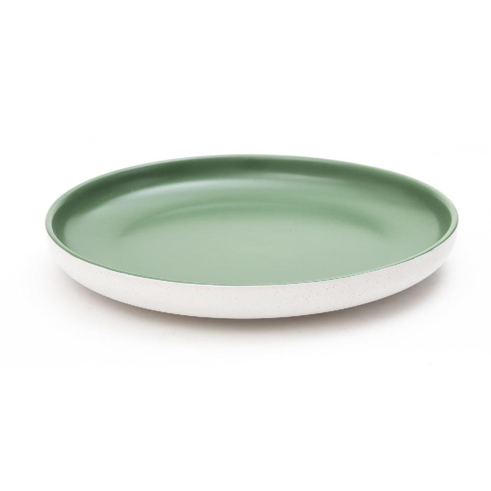 Matte Pastel Shallow 8 Inch Ceramic Plate (Sesame Series Matt Green) (Pack of 2)