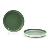 Matte Pastel Shallow 8 Inch Ceramic Plate (Sesame Series Matt Green) (Pack of 2)