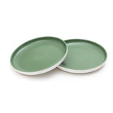 Matte Pastel Shallow 8 Inch Ceramic Plate (Sesame Series Matt Green) (Pack of 2)