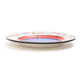 Tianzhu (India) Dendritic 8 Inch Bower Ceramic Plate (Red & Blue) (Pack of 6)