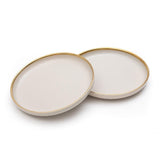 Pastely 8 Inch Ceramic Plate (Bone White) (Pack of 2)