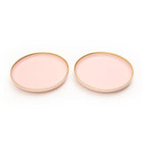 Pastely 8 Inch Ceramic Plate (Baby Pink) (Pack of 2)