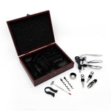 Luxe 9 Piece Wine Accessory Kit in Wooden Gift Box