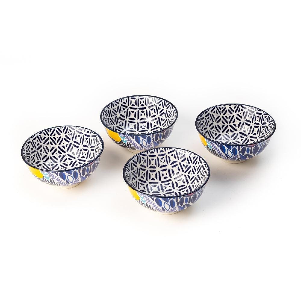 Artistic Color Blues Ceramic Bowls (4.5 Inch) (Set of 6)