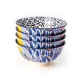 Artistic Color Blues Ceramic Bowls (4.5 Inch) (Set of 6)