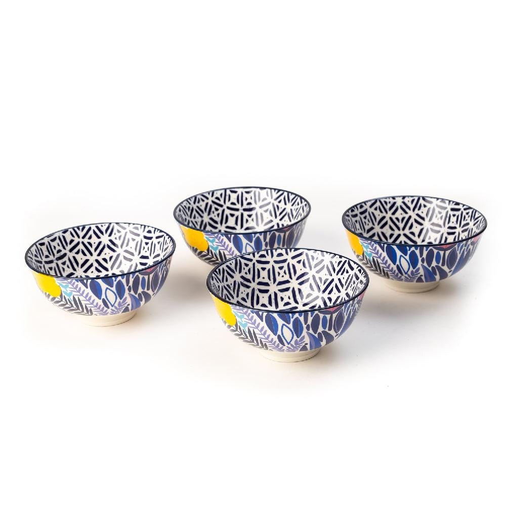 Artistic Color Blues Ceramic Bowls (4.5 Inch) (Set of 6)