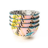 Artistic Colorful 4.5 Inch Ceramic Bowls (250 ml) (Set of 6)