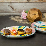 Artistic Colorful 9.5 Inch Ceramic Plates (Set of 2)
