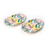 Artistic Colorful 9.5 Inch Ceramic Plates (Set of 2)
