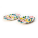 Artistic Colorful 9.5 Inch Ceramic Plates (Set of 2)