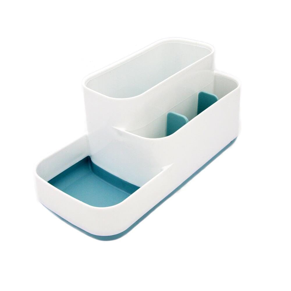 5 Compartment Bathroom Caddy (White & Blue)