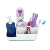 5 Compartment Bathroom Caddy (White & Blue)