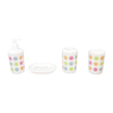 Circles - 4 Piece Multicolor Bathroom Set