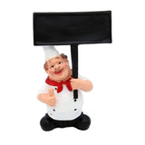 Foodie Chef Figurine Resin Menu Announcer Black Board Set