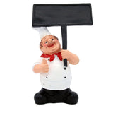 Foodie Chef Figurine Resin Menu Announcer Black Board Set