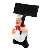 Foodie Chef Figurine Resin Menu Announcer Black Board Set