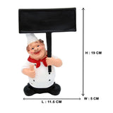Foodie Chef Figurine Resin Menu Announcer Black Board Set