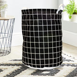 Black Checkered Laundry Basket