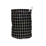 Black Checkered Laundry Basket