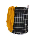 Black Checkered Laundry Basket