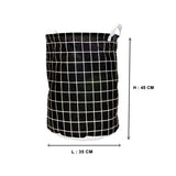 Black Checkered Laundry Basket