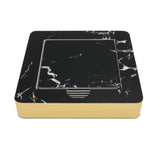 Designer Nero Portoro Black Marble Tile 6 Coaster Set with Holder (Square)