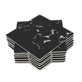 Designer Nero Portoro Black Marble Tile 12 Coaster Set (Square)