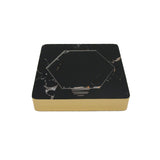 Designer Nero Portoro Black Marble Tile 6 Coaster Set with Holder (Hexagon)