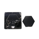 Designer Nero Portoro Black Marble Tile 6 Coaster Set with Holder (Hexagon)