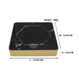 Designer Nero Portoro Black Marble Tile 6 Coaster Set with Holder (Hexagon)
