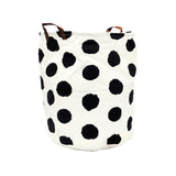 Black Polka Dots on White Laundry Basket