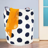 Black Polka Dots on White Laundry Basket