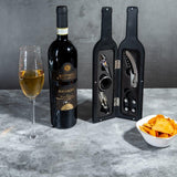 Black Sombre Wine Accessory Set (Silicon & Metal)