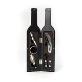 Black Sombre Wine Accessory Set (Silicon & Metal)