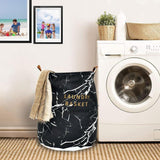 Classy Black with Random White Streaks Laundry Basket