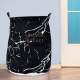 Classy Black with Random White Streaks Laundry Basket