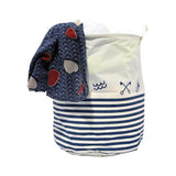 Sailor Anchor Stripes (Blue & White) Laundry Basket